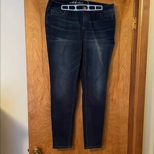 INC International Concepts Washed Dark Blue Skinny Jeans, 14